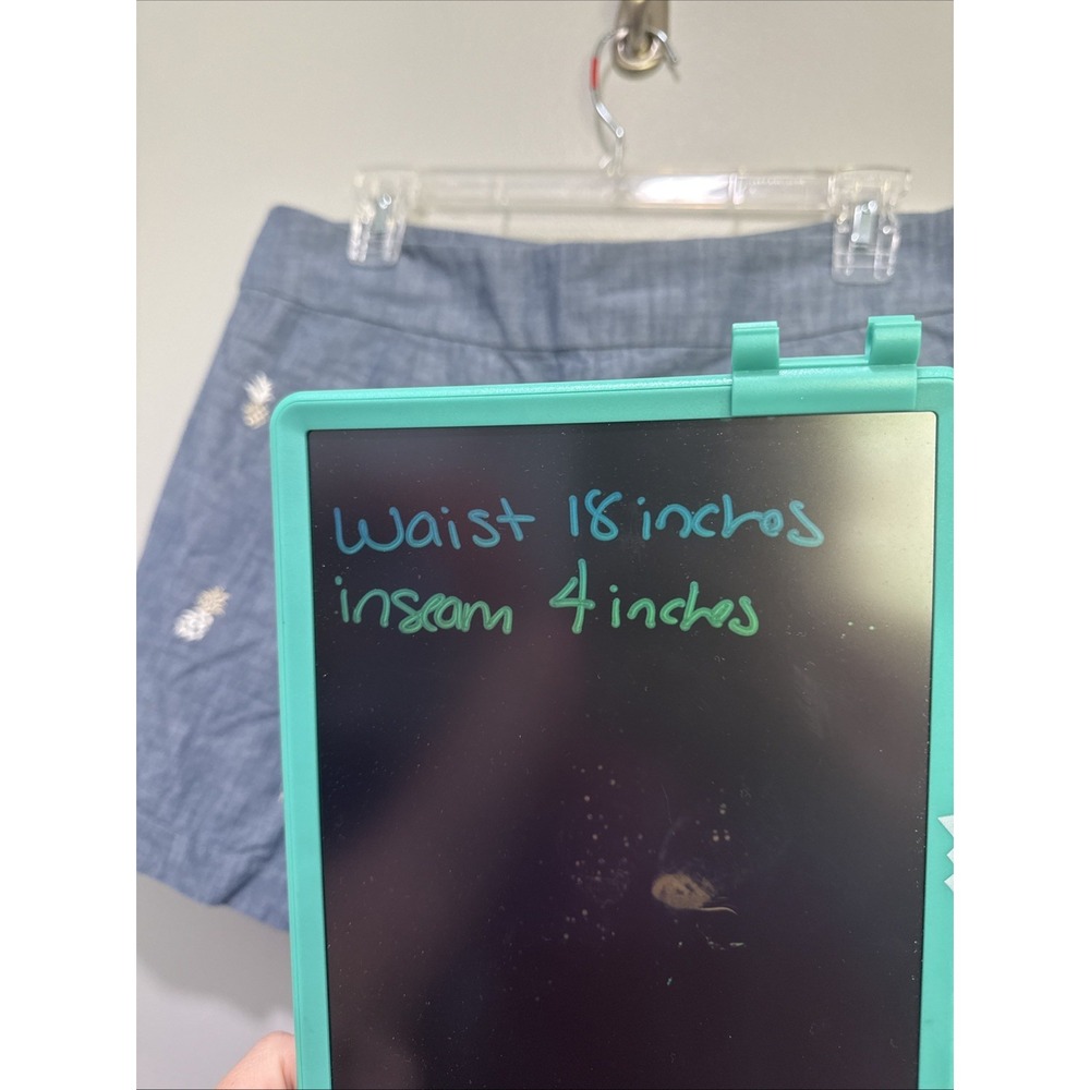 LOFT Riviera Short Size 10 Blue Pineapple Embroidered 100% Cotton Shorts Cruise‎ - Picture 4 of 7